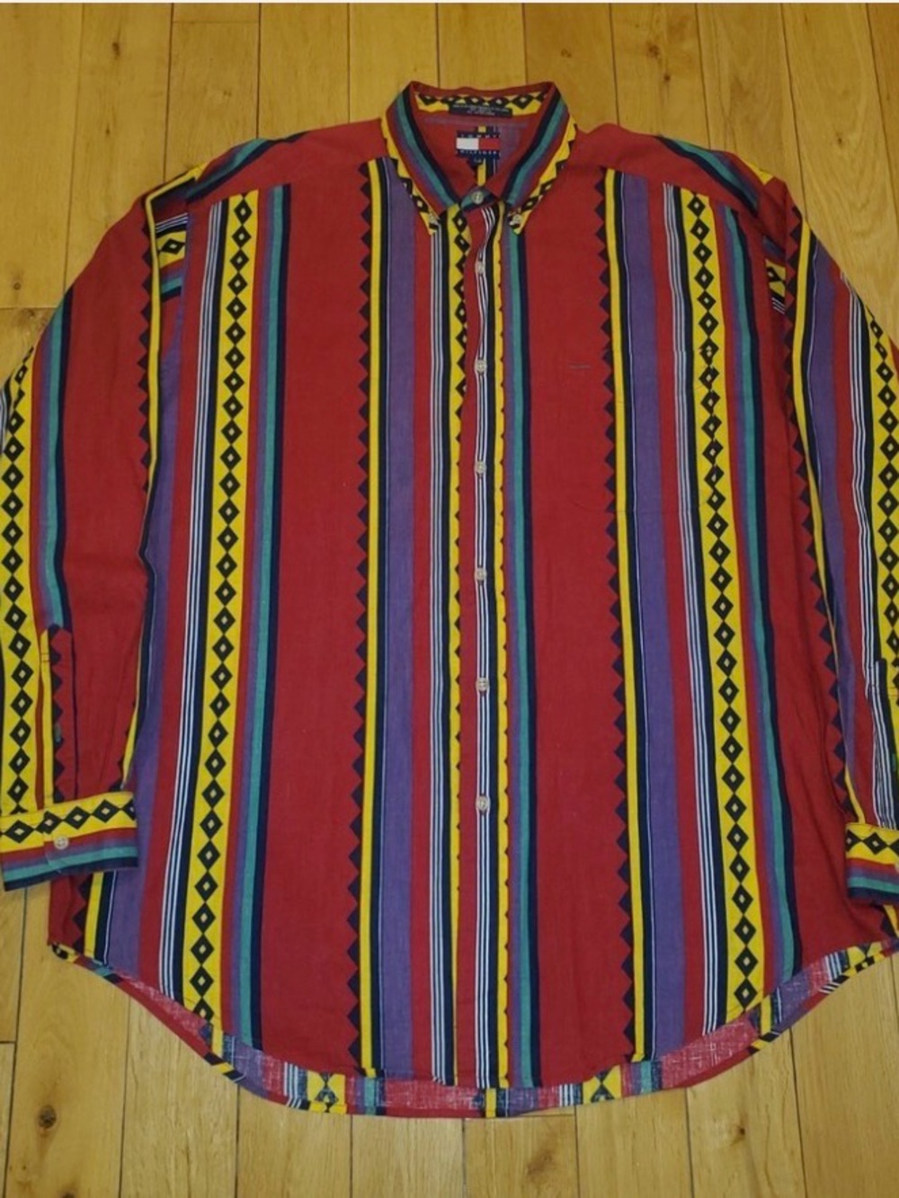 Vintage Tommy Hilfiger '94 Western 8 Seconds Rodeo Hip Hop Button Up Longsleeve